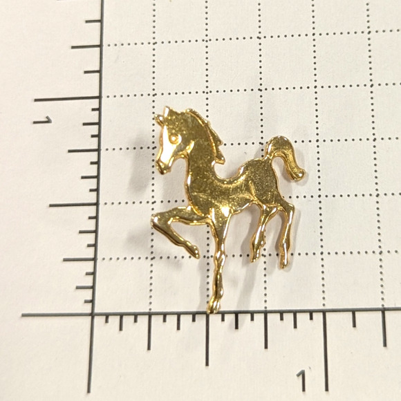 Retro Gold Tone Prancing Horse Pin - Picture 1 of 5